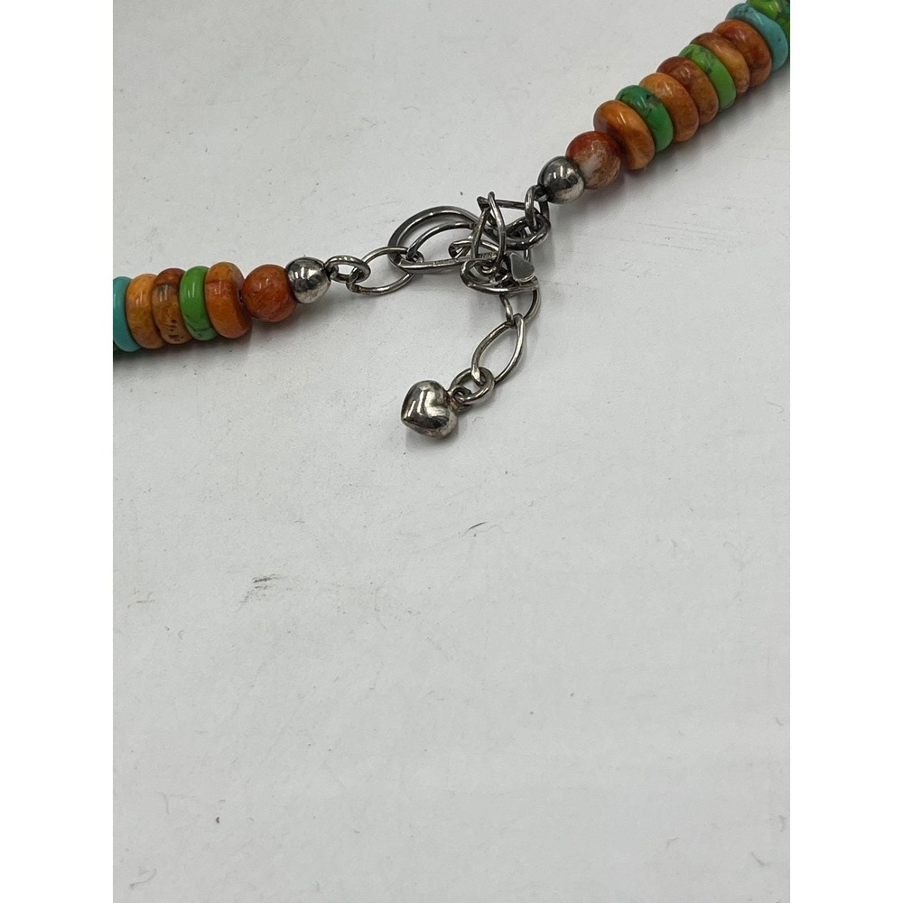JAY KING DTR Vintage Sterling Silver Colorful Royston Turquoise Heishi Necklace - Picture 5 of 14
